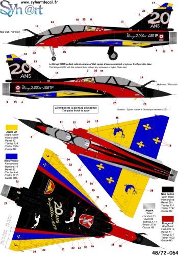 Syhart Decal 48064 1:48 Dassault-Mirage 2000N '20ans Dassault-Mirage 2000N ASMP' EC1/4 Dauphine 2008
