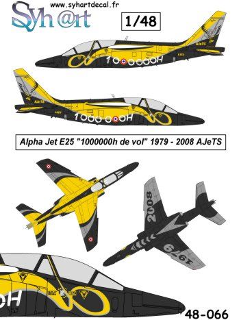 Syhart Decal 48066 1:48 Dassault-Dornier Alpha Jet E25 '1000000 heures de vol' 2008 AJeTS.