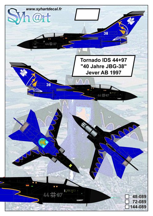 Syhart Decal 48089 1:48 Panavia Tornado IDS 44+97 '40 Jahre JBG-38' Jever AB 1997 P