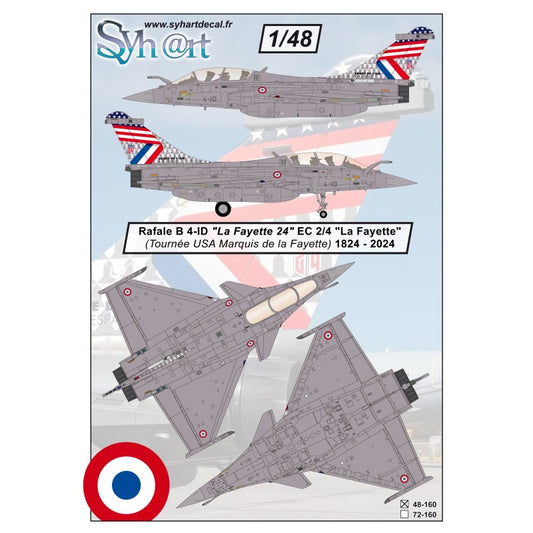 Syhart Decal 48160 1:48 Dassault Rafale B 4-ID 'La Fayette 24' EC 2/4 La Fayette 2024