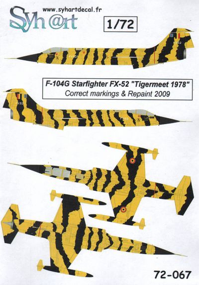 Syhart Decal 72-067 1:72 Lockheed F-104G Starfighter FX-52 'Tigermeet 1978' 31Sqn.