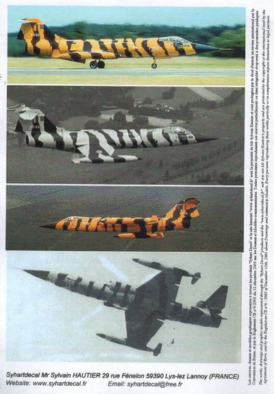 Syhart Decal 72-067 1:72 Lockheed F-104G Starfighter FX-52 'Tigermeet 1978' 31Sqn.