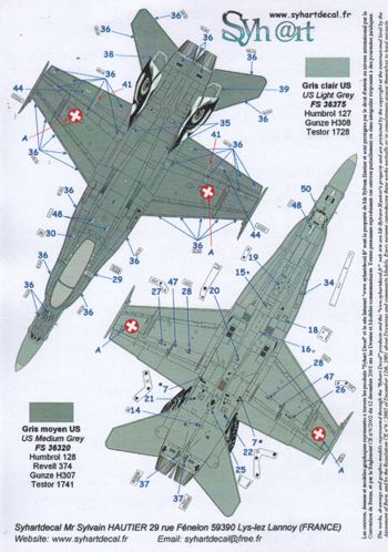 Syhart Decal 72069 1:72 F/A-18C Hornet Swiss Air Force J-5011, NATO Tigermeet 2011