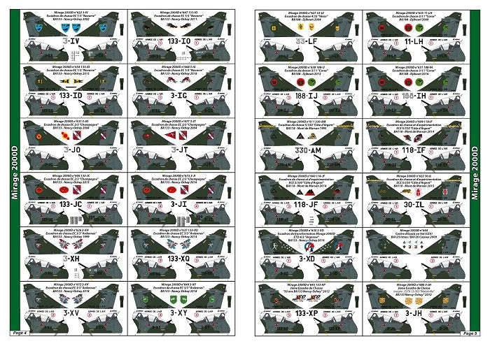 Syhart Decal 72-923 1:72 Dassault_Mirage 2000 'standard' (Green Mirage : D/N) ArmÃ©e de l'Air
