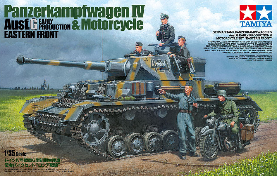 Tamiya 25209 1:35 Panzerkampfwagen IV Ausf.G Early Production & Motorcycle Set Eastern Front