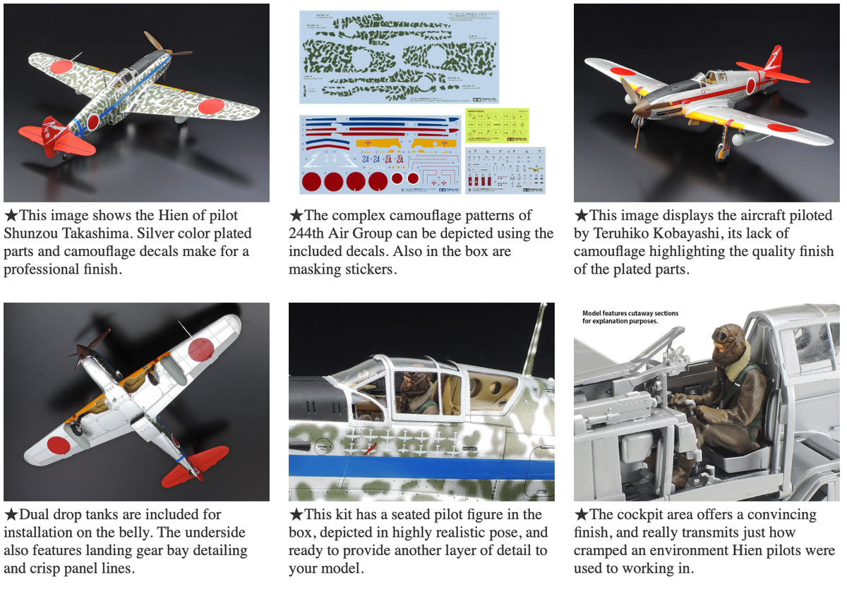 Tamiya 25424 1:48 Kawasaki KI-61 ID HIEN SP & DECALS