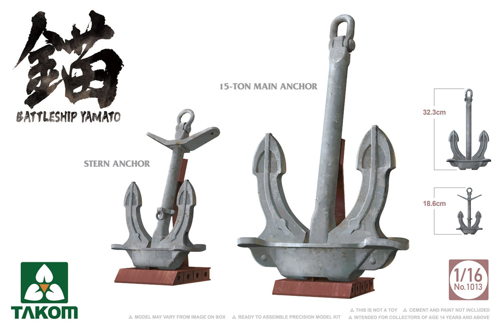 Takom 1013 1:16 Battleship Yamato Anchors