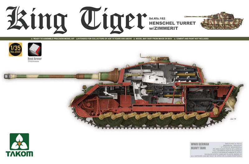 Takom 2045 1:35 Pz.Kpfw.VI King Tiger with Henschel Turret, Zimmerit and Interior