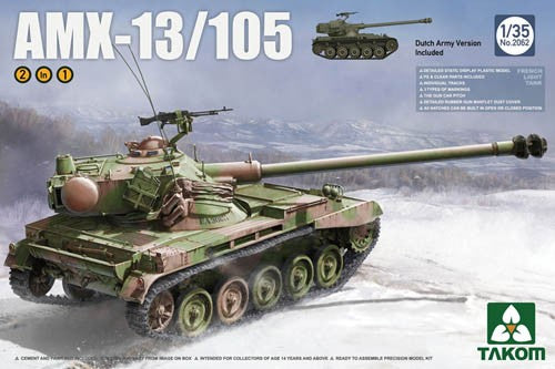 Takom 2062 1:35 AMX-13/105 Light Tank Dutch Army (2 in 1)