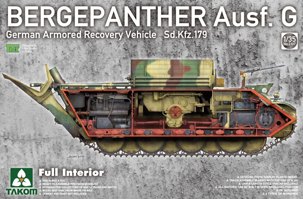 Takom 2107 1:35 Bergepanther Ausf.G German Sd.Kfz.179 Full Interior