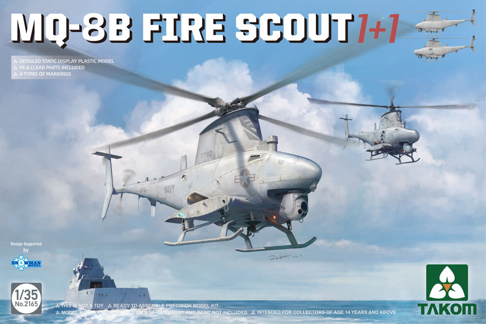 Takom 2165 1:35 MQ-8B Fire Scout 1+1 US Air Forces Rotary Unmanned Aerial Vehicle (RUAV)