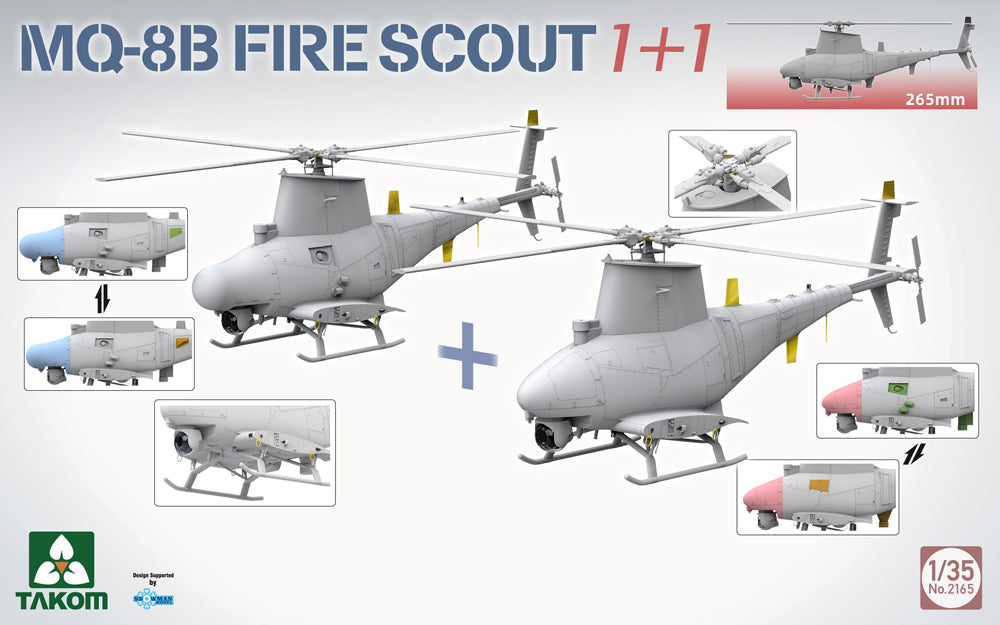 Takom 2165 1:35 MQ-8B Fire Scout 1+1 US Air Forces Rotary Unmanned Aerial Vehicle (RUAV)