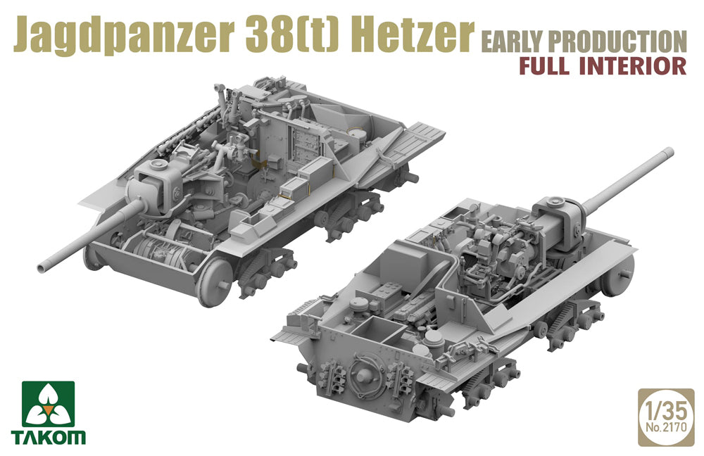 Takom 02170 1:35 German WWII Jagdpanzer 38(t) Hetzer with interior, Early Production