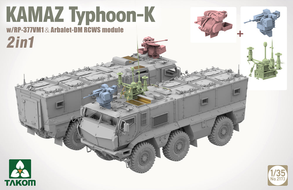 Takom 02173 1:35 Russian KamAZ Typhoon K w/ RP-377VM1 & Arbalet-DM RCWS module