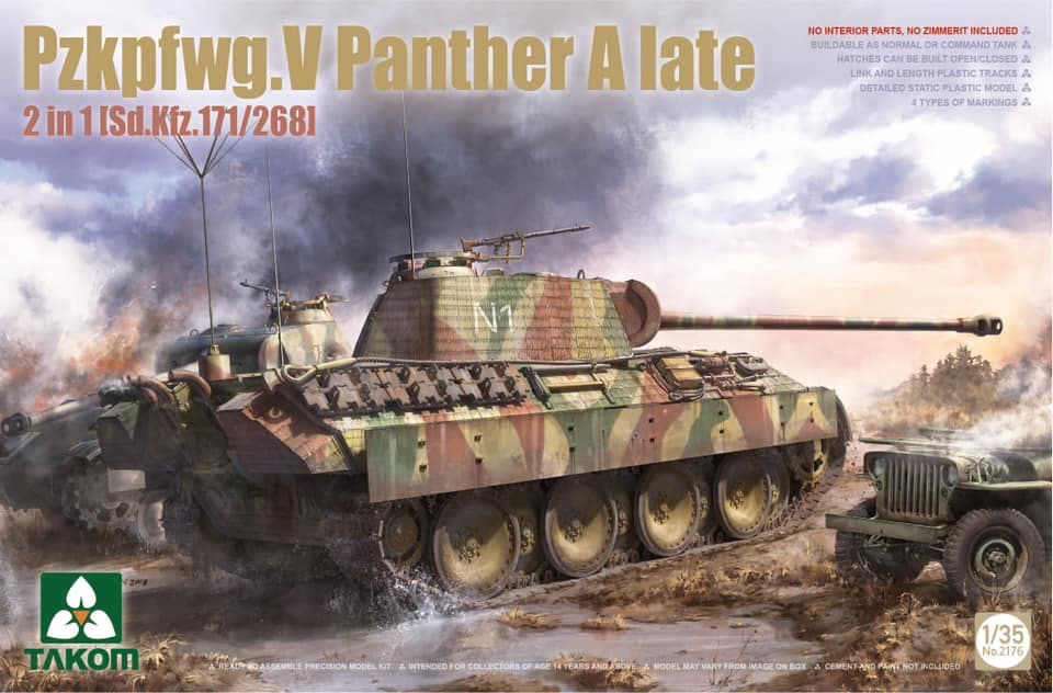 Takom 02176 1:35 Pz.Kpfw.V Ausf.A Panther Late Sd.Kfz.171/268 2 in 1