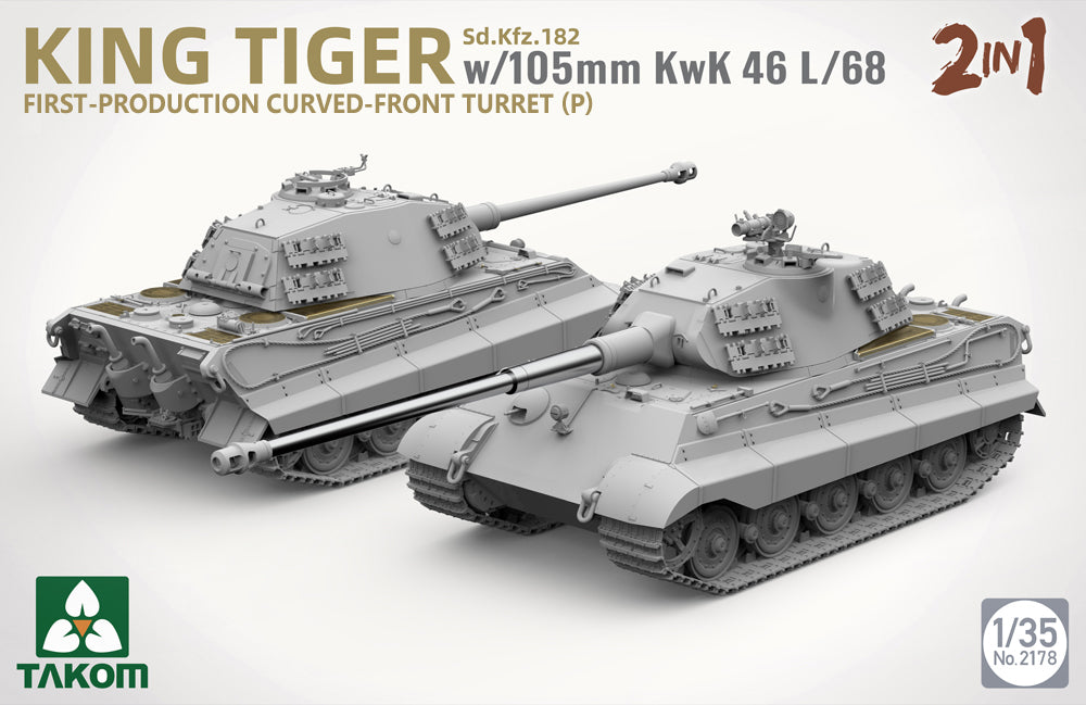 Takom 2178 1:35 Sd.Kfz.182 King Tiger (P) w/ 105mm KwK 46L/68 2 in 1