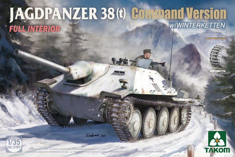 Takom 2181 1:35 Jagdpanzer 38(t) Command Version with Winterketten & Interior