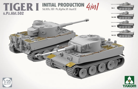 Takom 2197 1:35 German Army Tiger I Initial Production Tank 4-in-1
