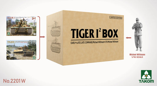 Takom 2201W 1:35 Tiger I Double Box Limited Edition (2 tanks 2 figures)Big Box