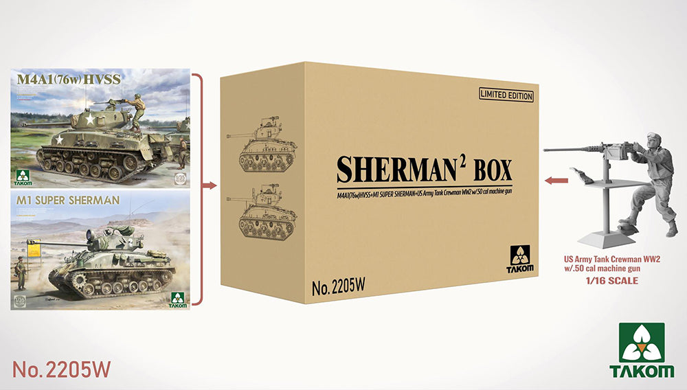 Takom 02205W 1:35 Sherman Big Box Limited Edition