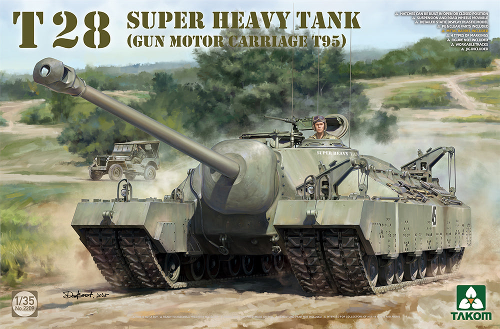 Takom 2209 1:35 US Army T28 Super Heavy Tank/Gun Motor Carriage T95