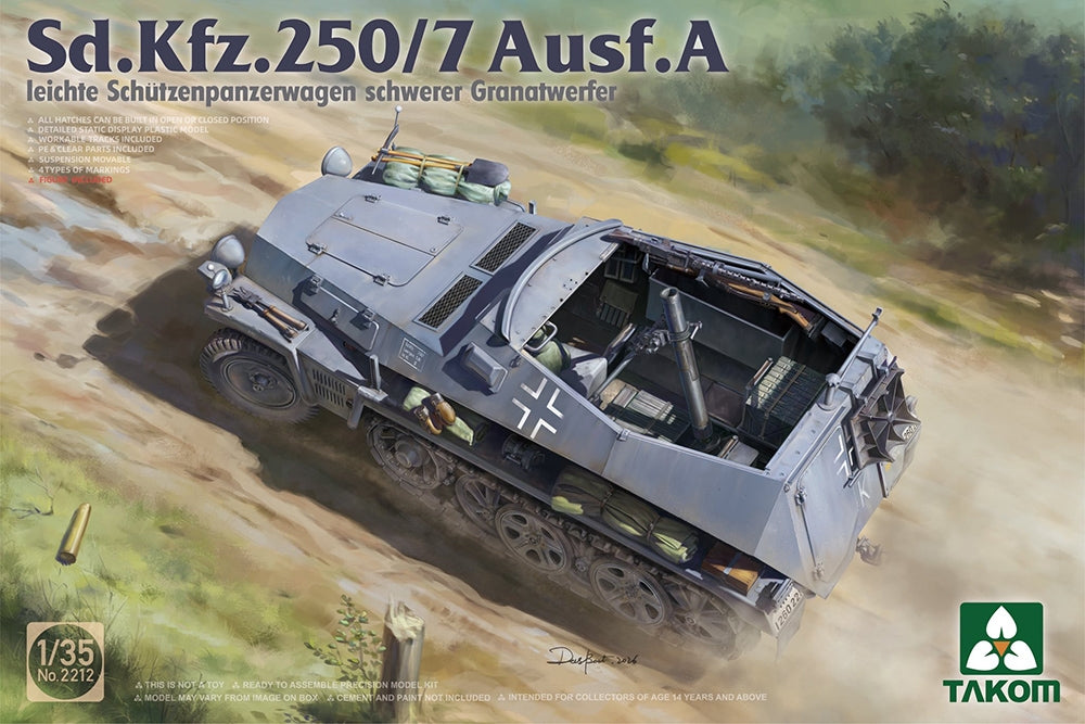 Takom TAK02212 1:35 German Army SdKfz 250/7 Ausf A Mortar Carrier Half-Track