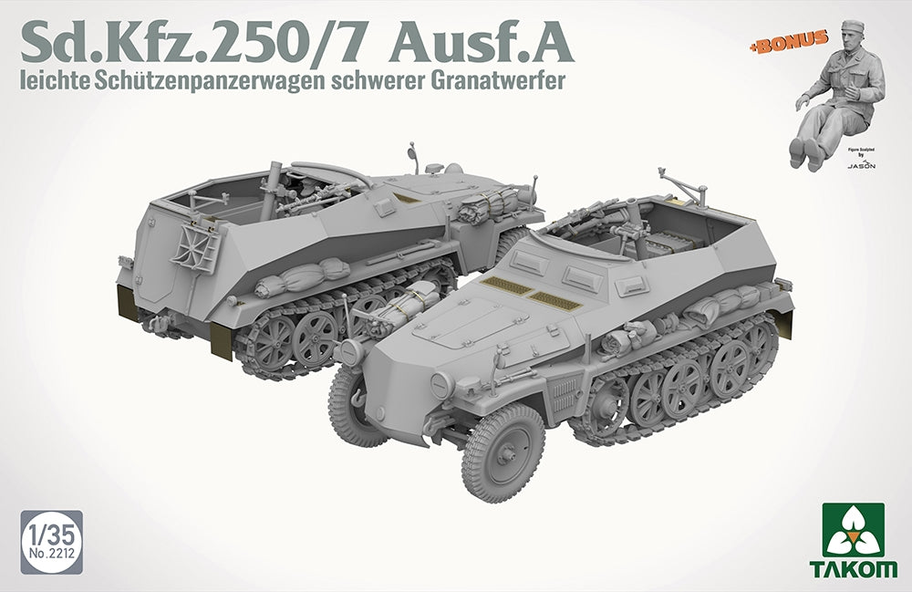 Takom TAK02212 1:35 German Army SdKfz 250/7 Ausf A Mortar Carrier Half-Track