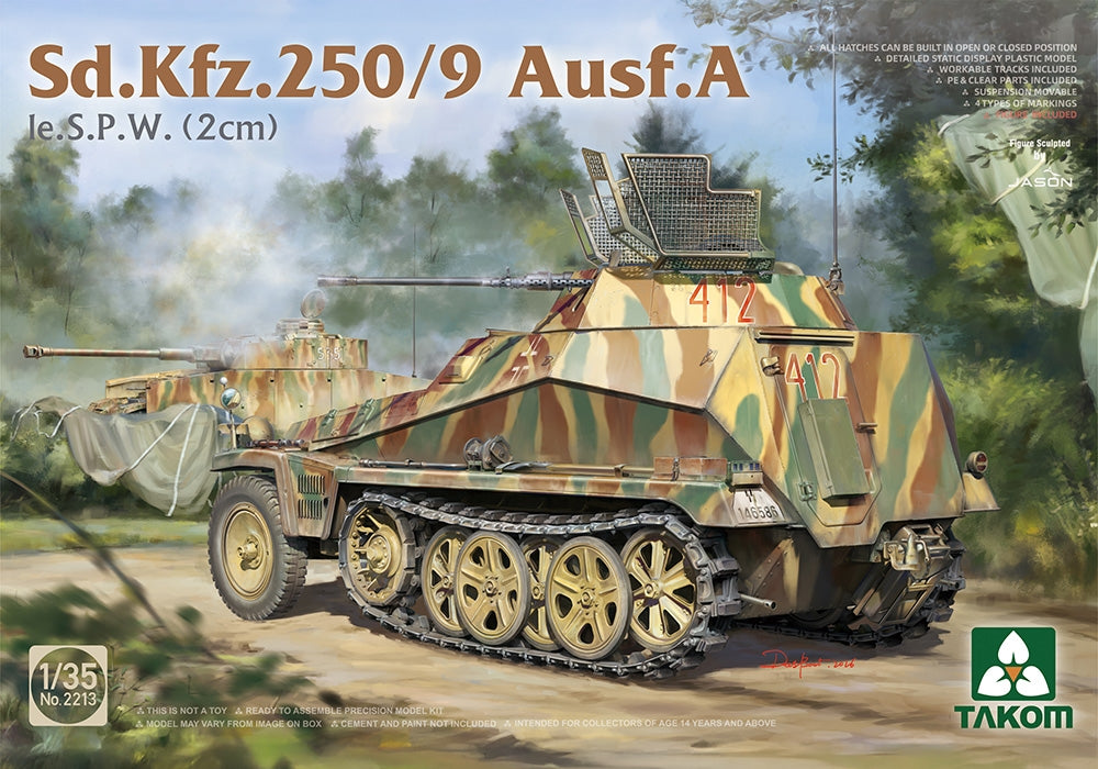 Takom 2213 1:35 Sd.Kfz.250/9 Ausf A le SPW (2 cm) Half-Track
