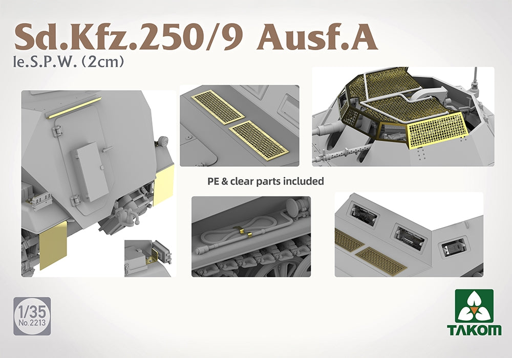 Takom 2213 1:35 Sd.Kfz.250/9 Ausf A le SPW (2 cm) Half-Track