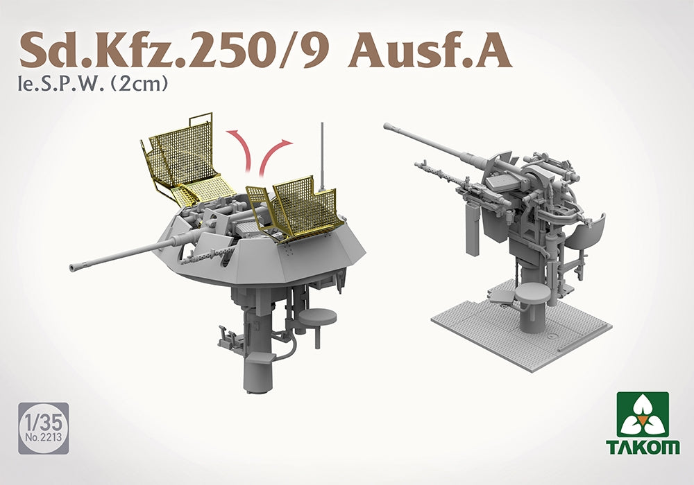 Takom 2213 1:35 Sd.Kfz.250/9 Ausf A le SPW (2 cm) Half-Track