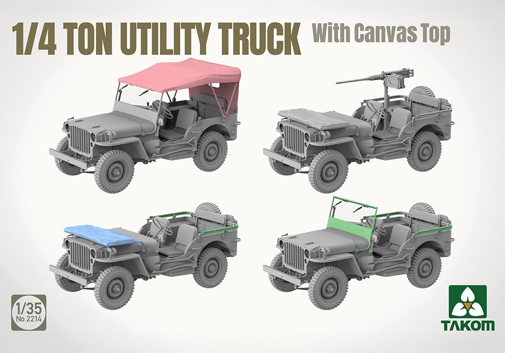 Takom 2214 1:35 US Army ¼-ton Utility Truck with Canvas Top