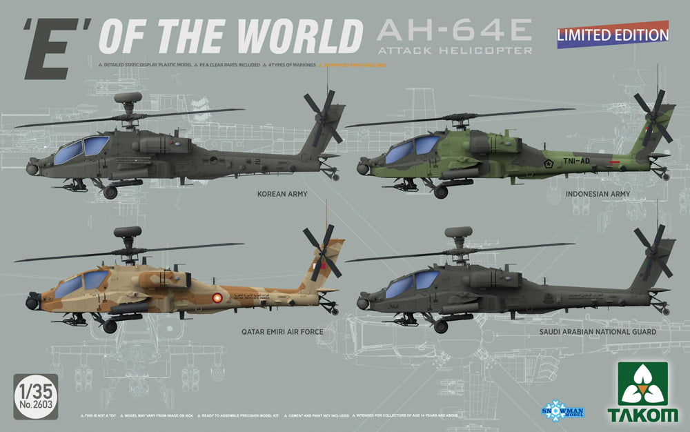 Takom 2603 1:35 Boeing/Hughes AH-64E Attack Helicopter (Limited Edition)