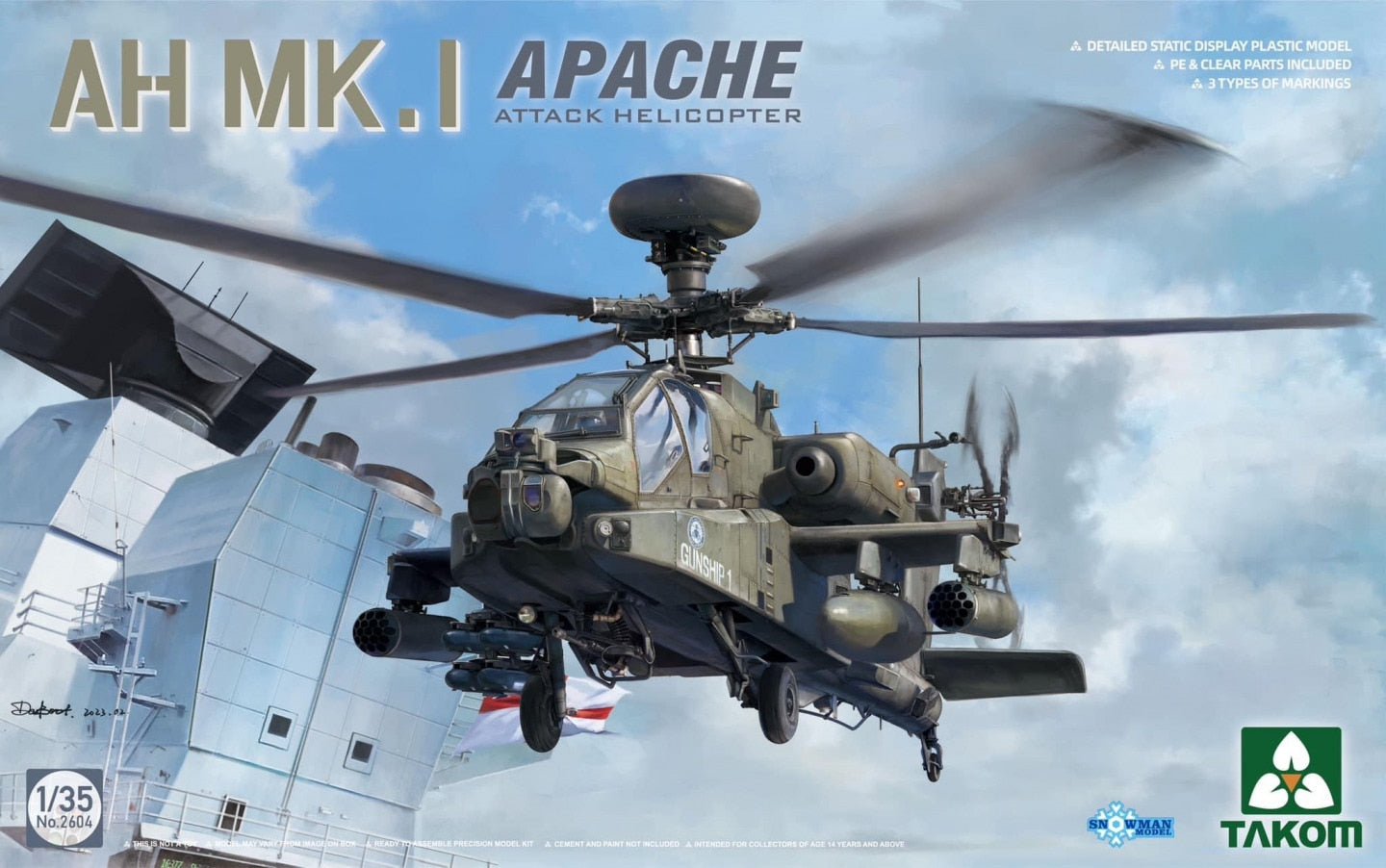 Takom 02604 1:35 AH Mk.1 Apache Longbow British Army Attack Helicopter