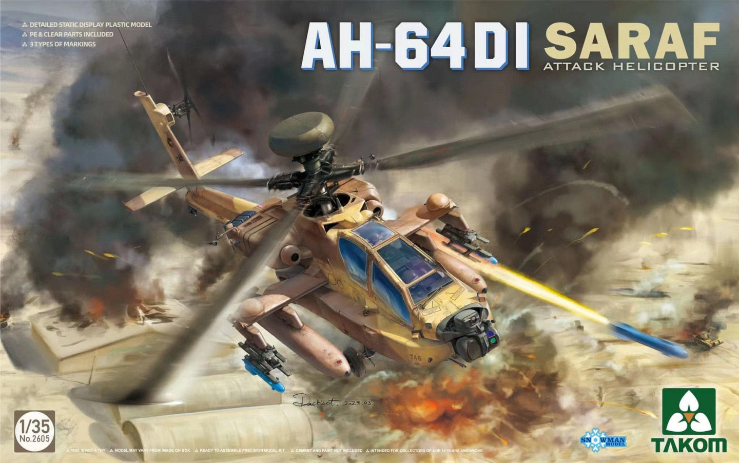 Takom 2605 1:35 IAF AH-64DI Saraf (Saraph) Longbow Attack Helicopter