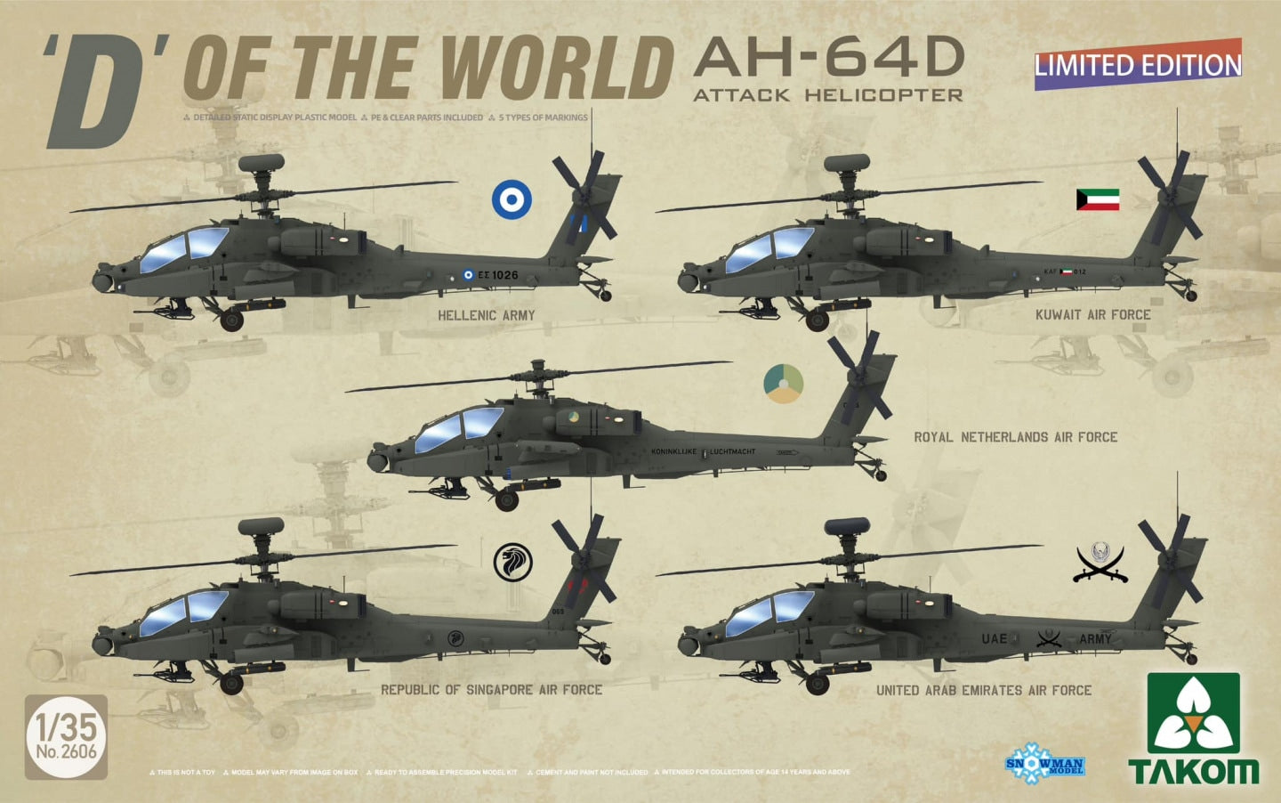 Takom 2606 1:35 D of the World AH-64D Apache Longbow