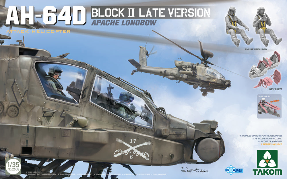 Takom 02608 1:35 AH-64D Apache Longbow Attack Helicopter Block II Late