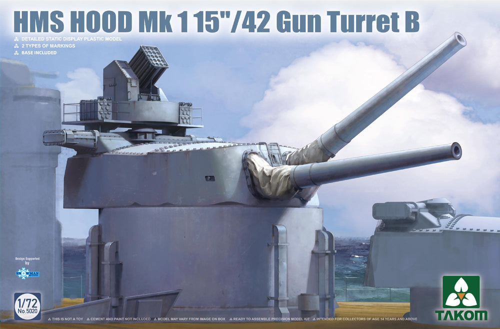 Takom 5020 1:72 HMS Hood Mk 1 15'/42 Gun Turret B