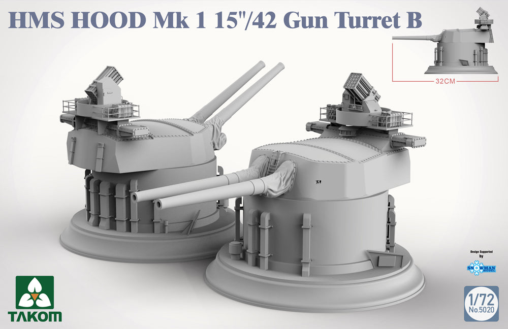 Takom 5020 1:72 HMS Hood Mk 1 15'/42 Gun Turret B