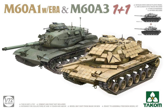 Takom 05022 1:72 M60A1 w/ERA And M60A3 - 1 Plus 1