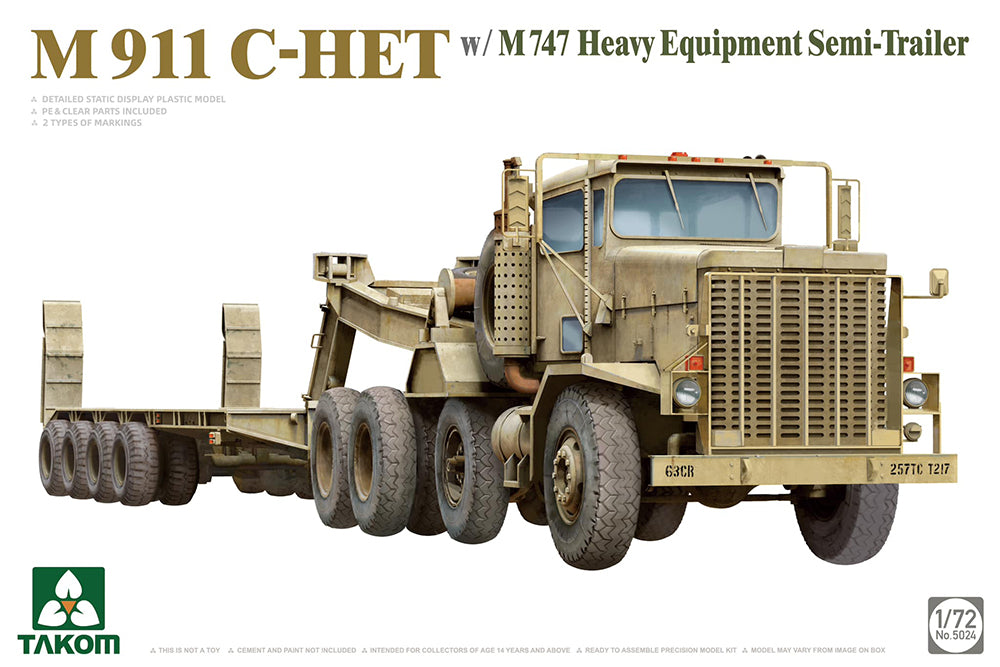 Takom 05024 1:72 US Army M911/M747 Heavy Equipment Transporter