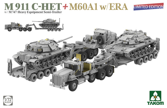 Takom 05024X 1:72 US Army M911/M747 Heavy Equipment Transporter + M60A1 w/ ERA