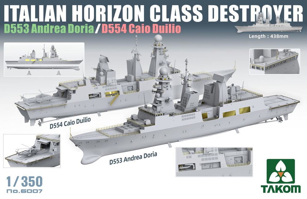 Takom 6007 1:350 Andrea Doria/Caio Duilio Italian Navy Horizon Class Destroyer