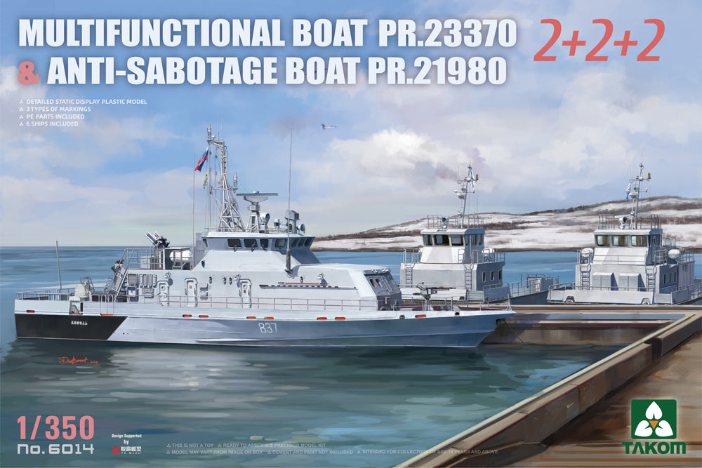 Takom 6014 1:350 Russian Multifunctional boat Pr. 23370 & Anti-sabotage boat Pr. 21980