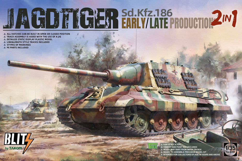 Takom 8001 1:35Sd.Kfz.186 Jagdtiger Early/Late production 2 in 1