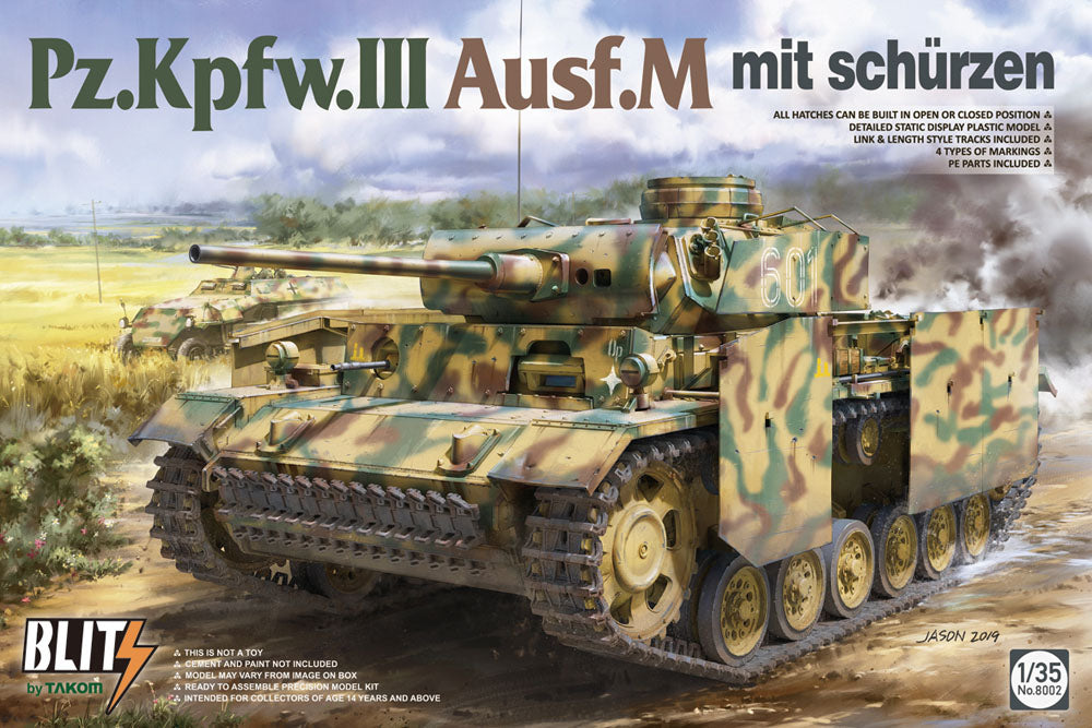 Takom 8002 1:35 Pz.Kpfw.III Ausf.M mit Schürzen