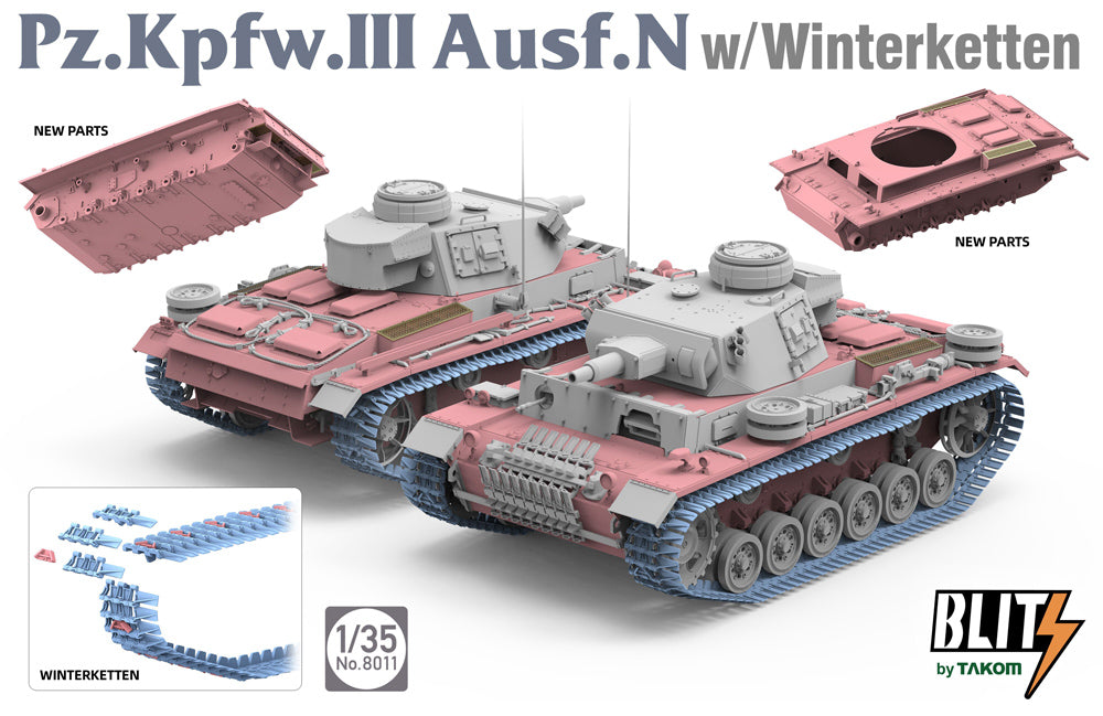 Takom 8011 1:35 Panzer III Ausf.N with Winterketten