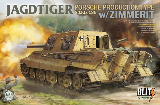 Takom 8012 1:35 Jagdtiger Sd.Kfz.186 Porsche turret with Zimmerit