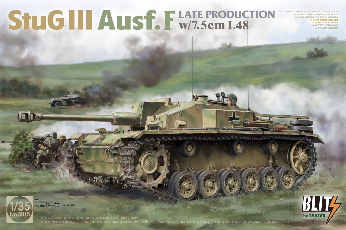 Takom 08015 1:35 German StuG III Ausf.F Late Production with 7.5cm L48, ca.1942