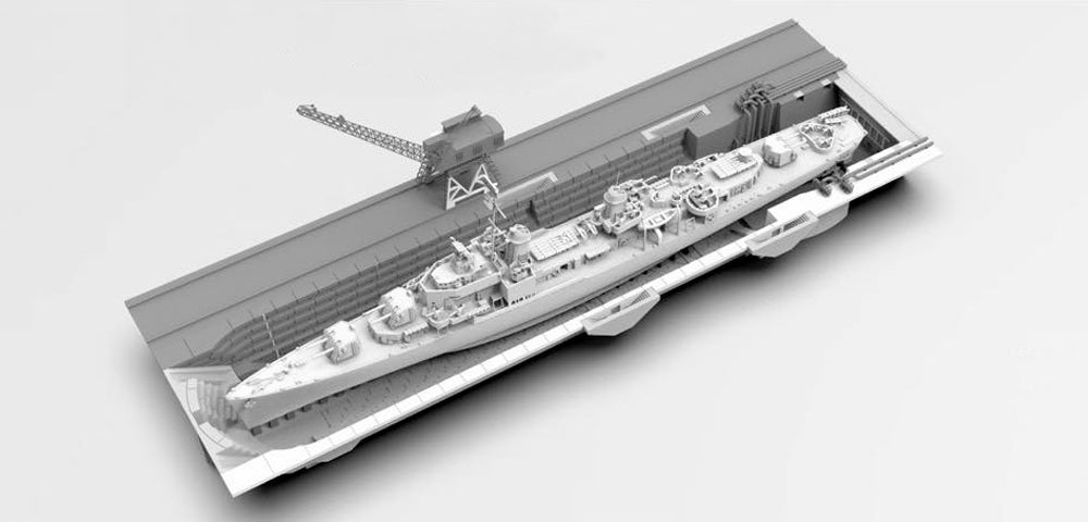 Takom SP-7058 1:700 Charlestown Navy Yard Dry Dock 1 & USS Frank Knox DD-742 1944