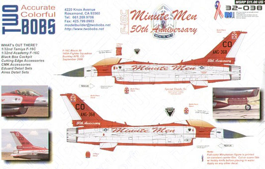 Two Bobs 32038 1:32 F-16C Block 30 Colorado ANG 50th Anniversary of the Minute Men ANG Demo Team